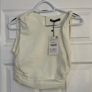 Zara Cream Sleeveless Top